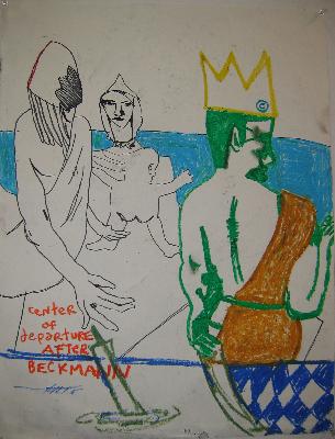 oilstick and marker on paper